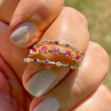 Ring Colorful Crystal Trio