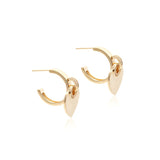 Earring Gold Heart with White Zirconia - Gold 18K