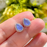 Earring Blue Fusion with White Zirconia