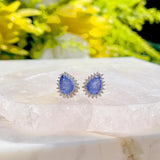 Earring Blue Fusion with White Zirconia
