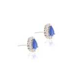 Earring Blue Fusion with White Zirconia