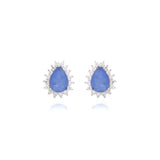 Earring Blue Fusion with White Zirconia