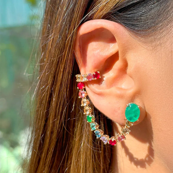 Ear Chain Emerald Fusion Gold 18K