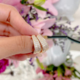 Gold Plated With White Zirconia Earring