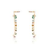 Colorful Crystal Earring with Ear Cuff