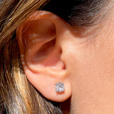 White Zirconia Round Earring