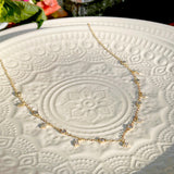 Gold Plated with White Zirconia Pendants (45cm)