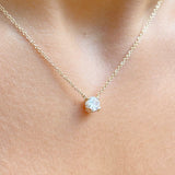Gold Plated with Round White Zirconia Necklace (45cm)