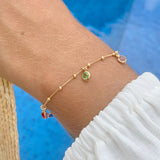 Colorful Crystal Bracelet (Gold Plated) 22cm