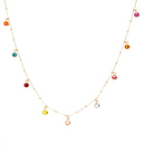 Colorful Crystal Necklace (Gold Plated) - 80cm