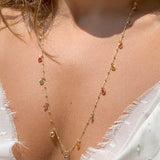 Colorful Crystal Necklace (Gold Plated) - 80cm