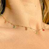 Colorful Crystal Necklace (Gold Plated) - 45cm