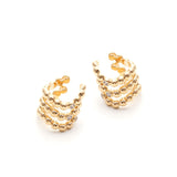 Ear Cuff with White Zirconia (Gold Plated)