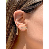Ear Hook Earrings with Tanzanita Crystal (Gold Plated)