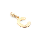 C Earring with White Zirconia - Gold 18K