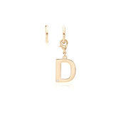 D Earring with White Zirconia - Gold 18K