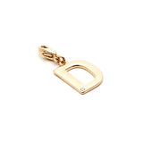 D Earring with White Zirconia - Gold 18K