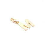 M Earring with White Zirconia - Gold 18K