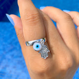 Evil Eye And Hamsa Hand Ring