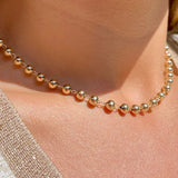 Gold Plated Ball Necklace - 50cm
