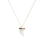 Gold Plated Necklace with White Pendant in Crystal Tourmaline - 55cm