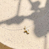 Necklace Nylon with Zirconia Cross Pendant - 47cm