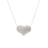 Necklace Heart L - White Zirconia - 50cm