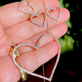 Necklace Heart with zirconia - Gold 18k 55cm